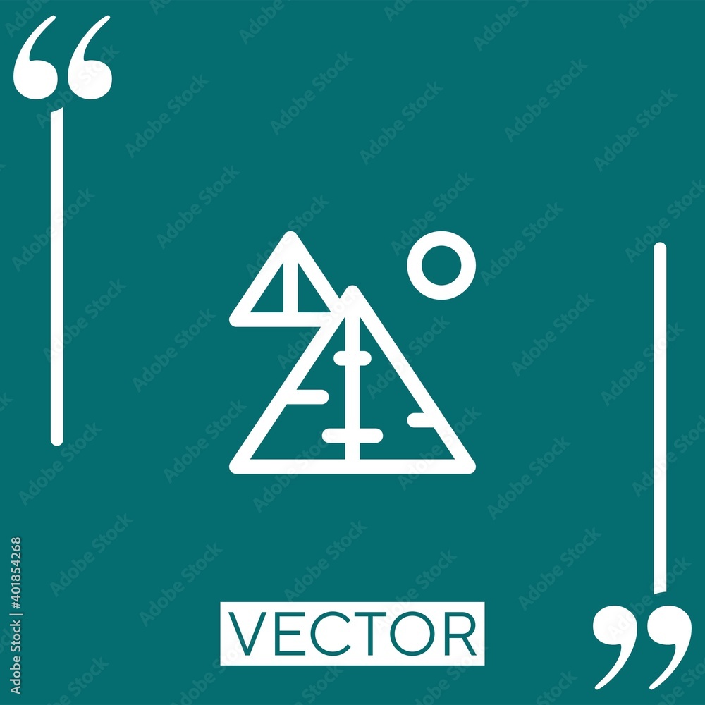 Poster pyramid vector icon linear icon. editable stroked line