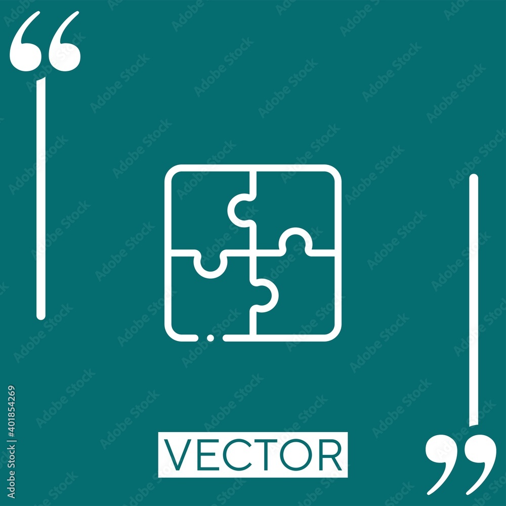 Poster puzzle vector icon linear icon. editable stroked line