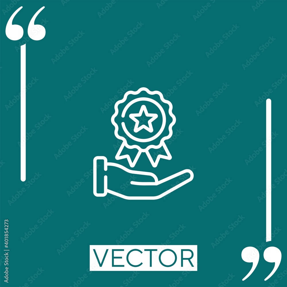 Poster reward vector icon linear icon. editable stroked line