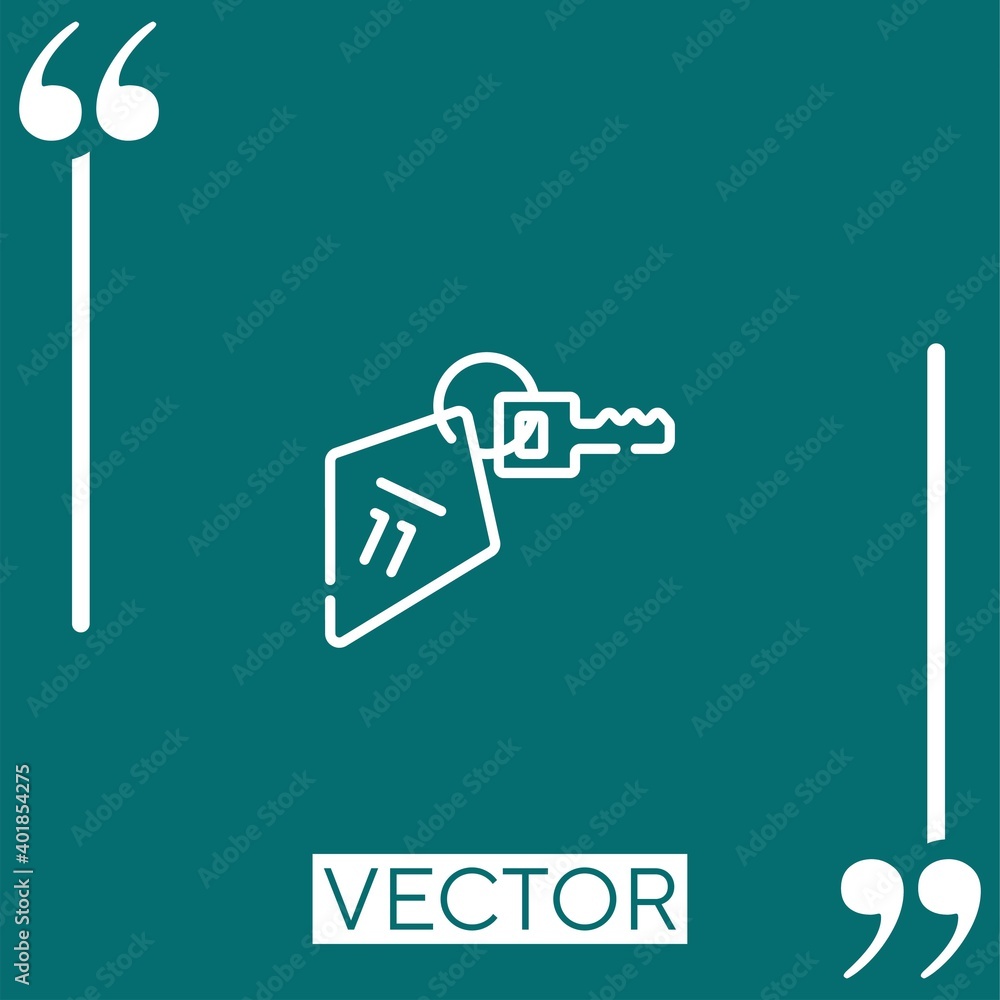 Poster room key vector icon linear icon. editable stroked line