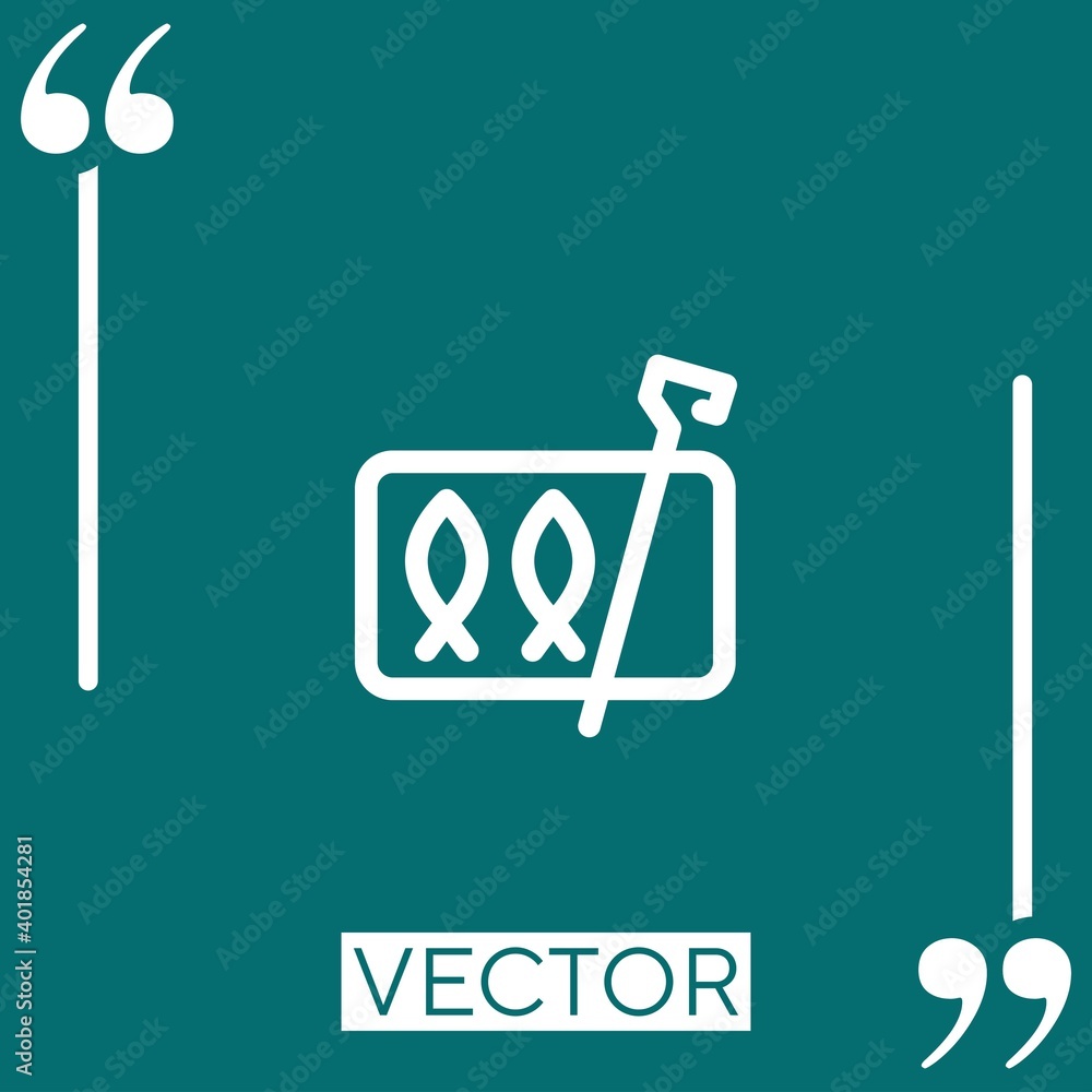 Poster sardines vector icon linear icon. editable stroked line