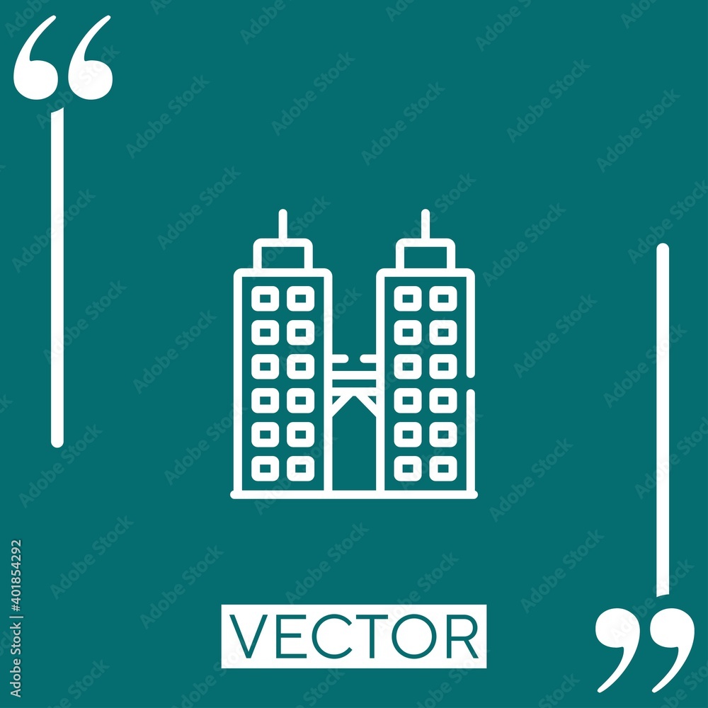 Poster skyscraper linear icon. editable stroke line