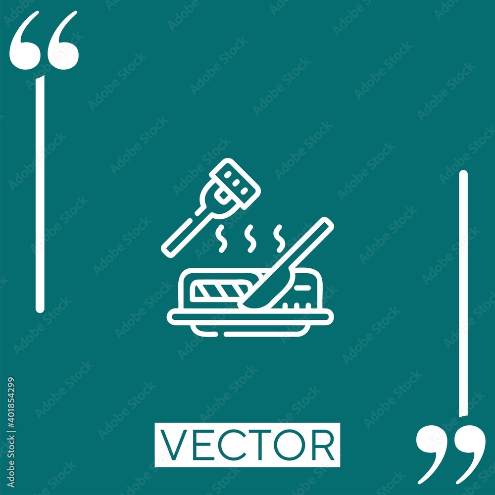 Poster steak vector icon linear icon. editable stroked line