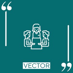 meeting vector icon Linear icon. Editable stroked line