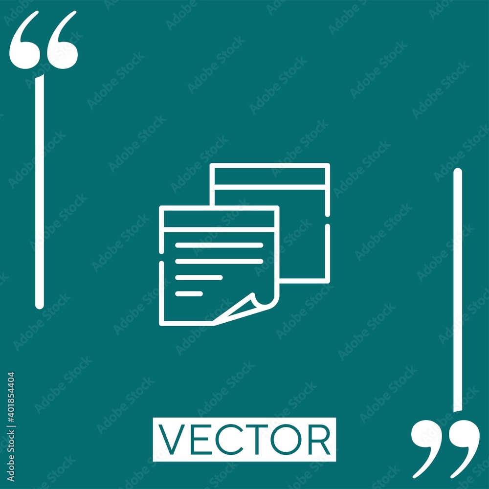Poster note linear icon. editable stroke line