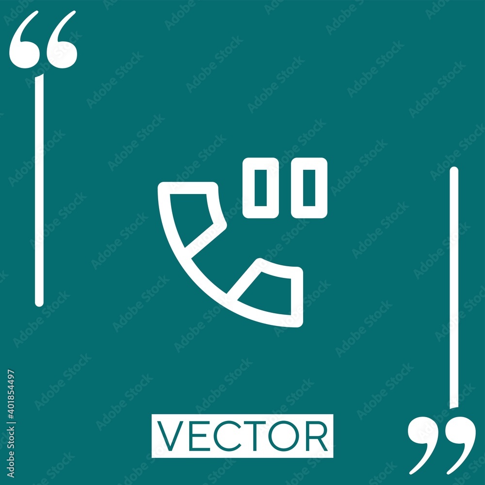 Poster pause linear icon. editable stroke line