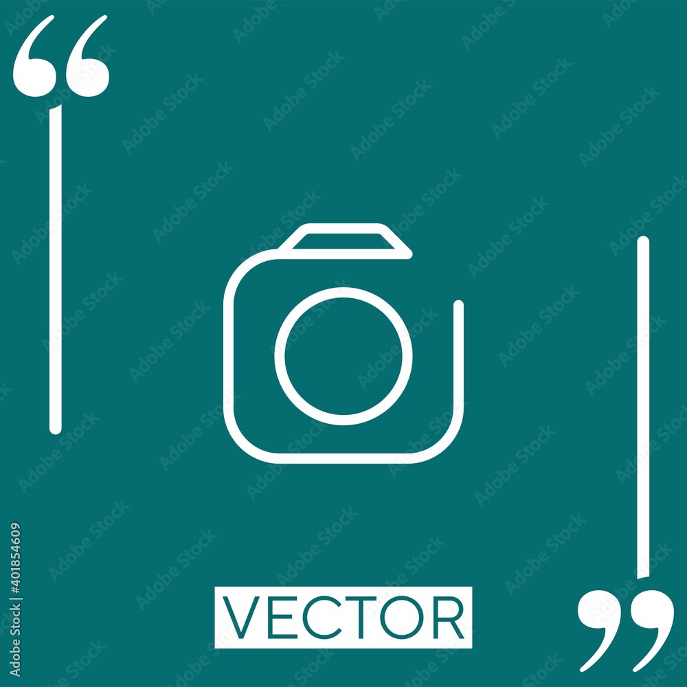 Poster camera linear icon. editable stroke line