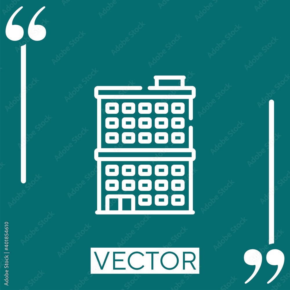 Poster building linear icon. editable stroke line