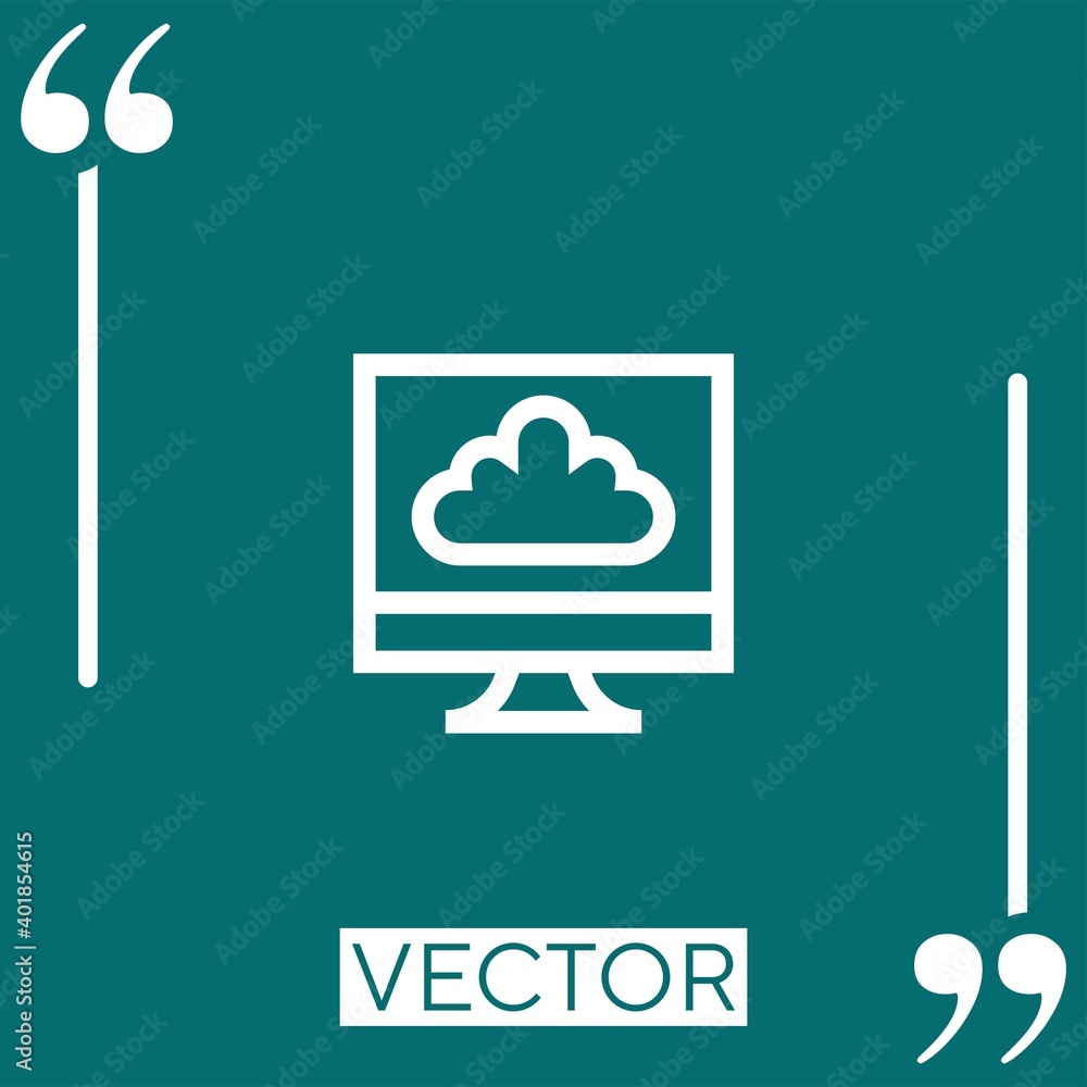 Poster computer linear icon. editable stroke line