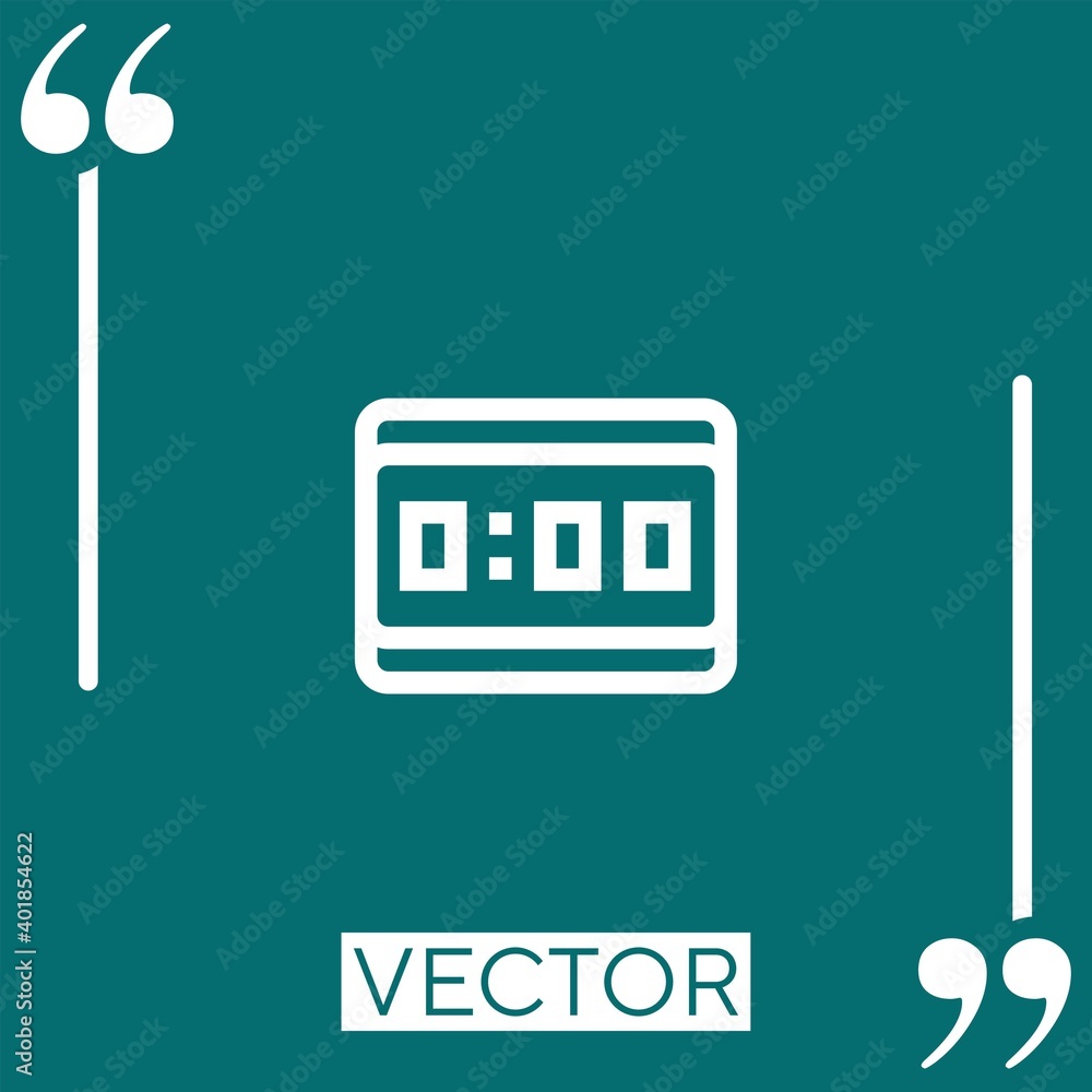 Aufkleber digital clock linear icon. editable stroke line