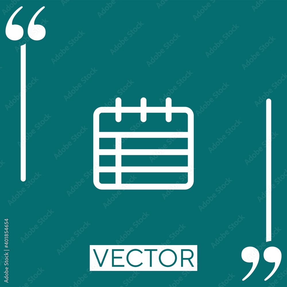 Poster notebook linear icon. editable stroke line