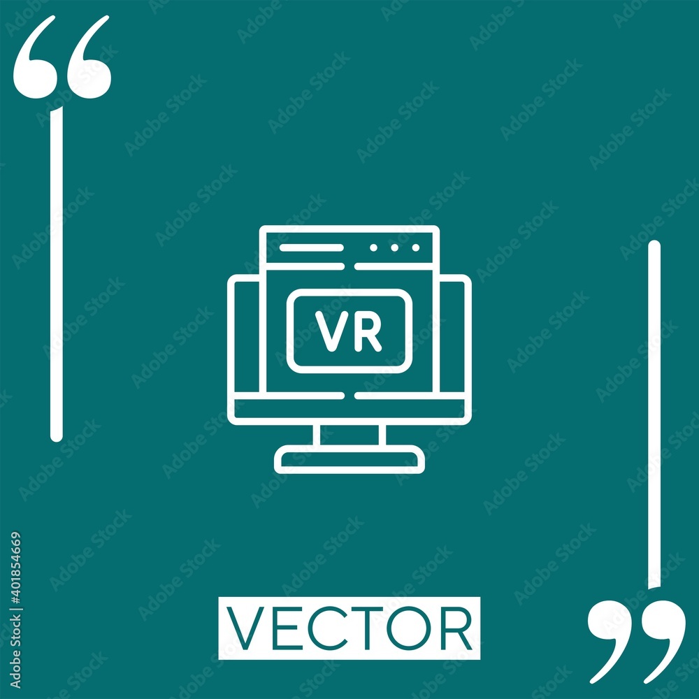 Poster software linear icon. editable stroke line