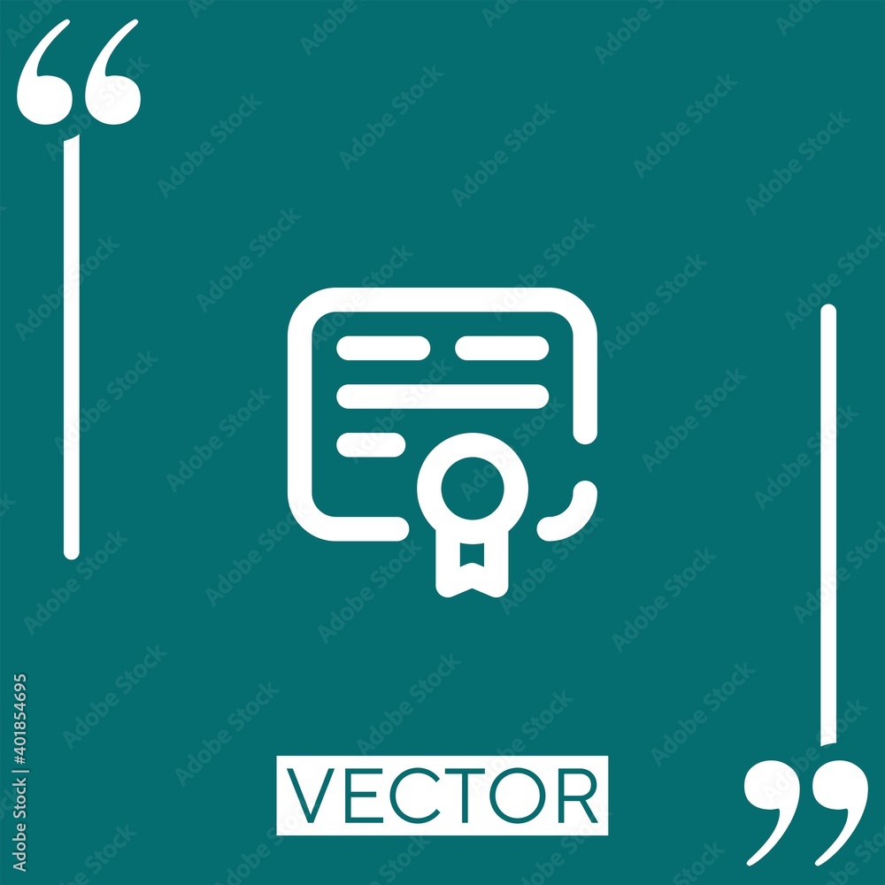 Poster contract linear icon. editable stroke line