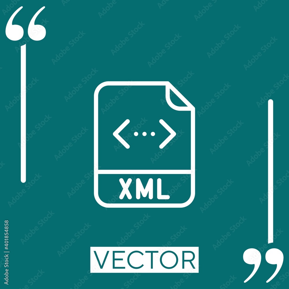 Poster xml linear icon. editable stroke line