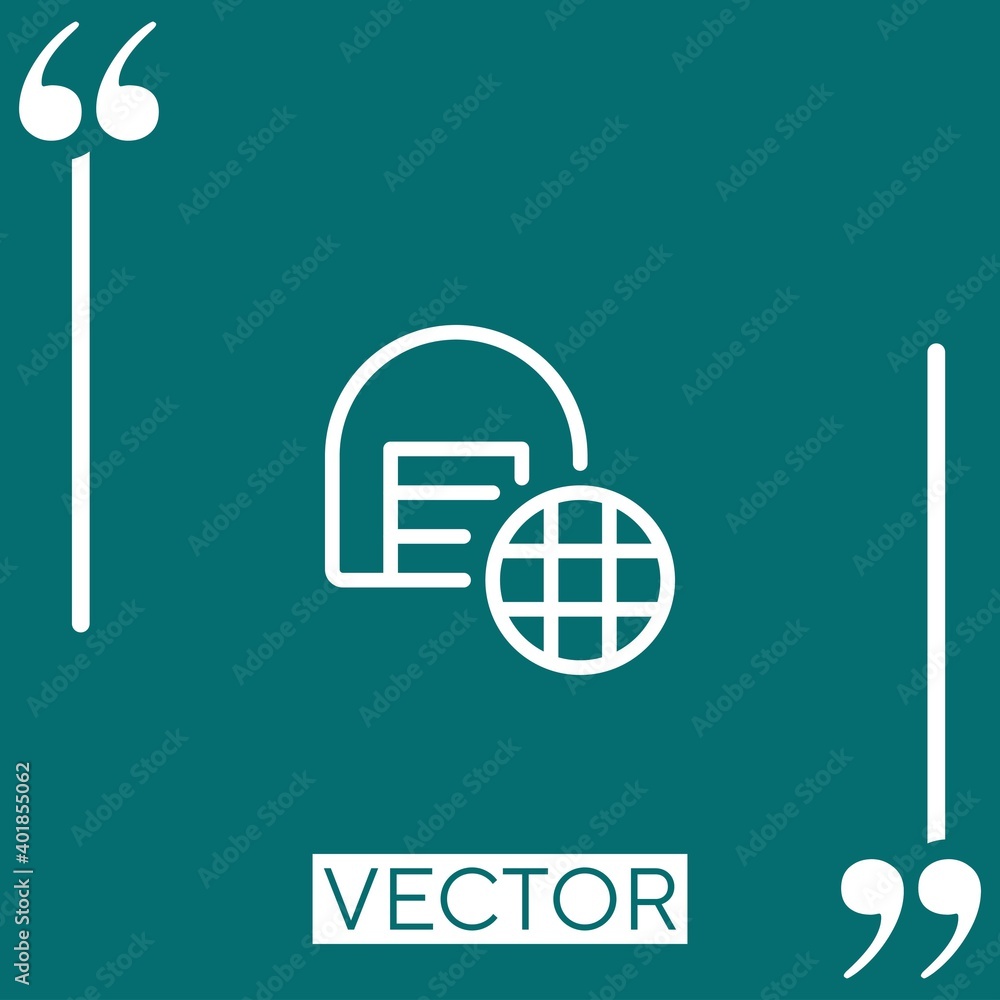 Poster global linear icon. editable stroke line