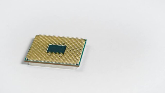 CPU. Modern high-performance processor on a white background. Such an element can do many calculations per second.