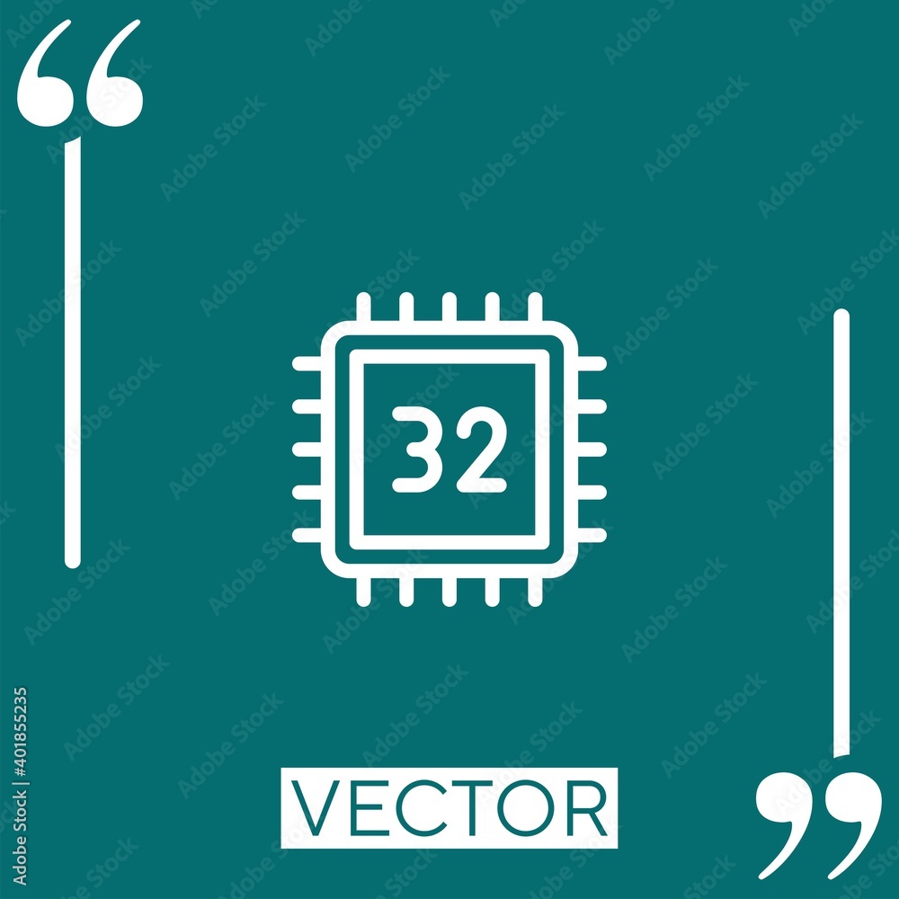 Poster cpu linear icon. editable stroke line