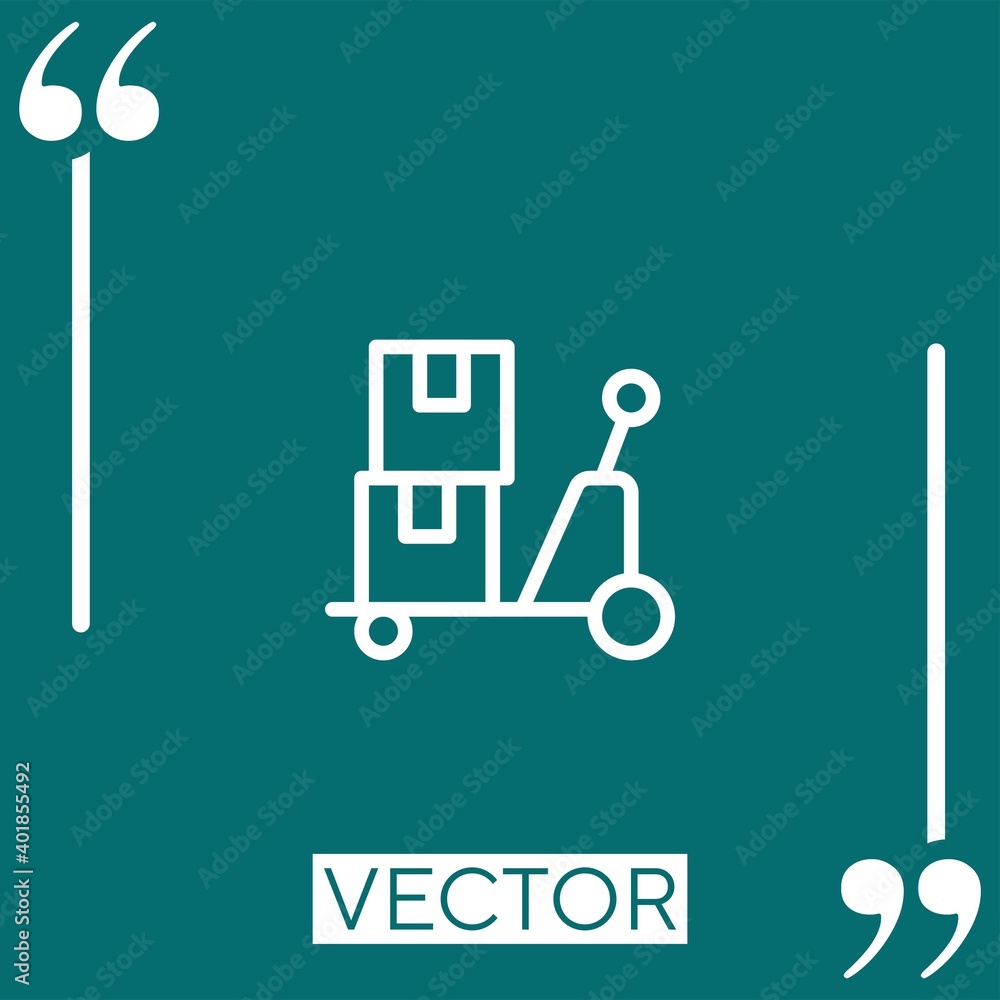 Poster load linear icon. editable stroke line