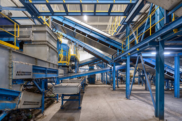 A modern plant for sorting and recycling household waste and waste.