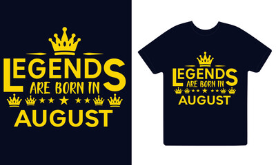 Legends are born in months vintage typography set. T-shirt printable birthday vector SVG illustration design.