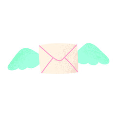 envelope with letter. Love letter. Flat illustration