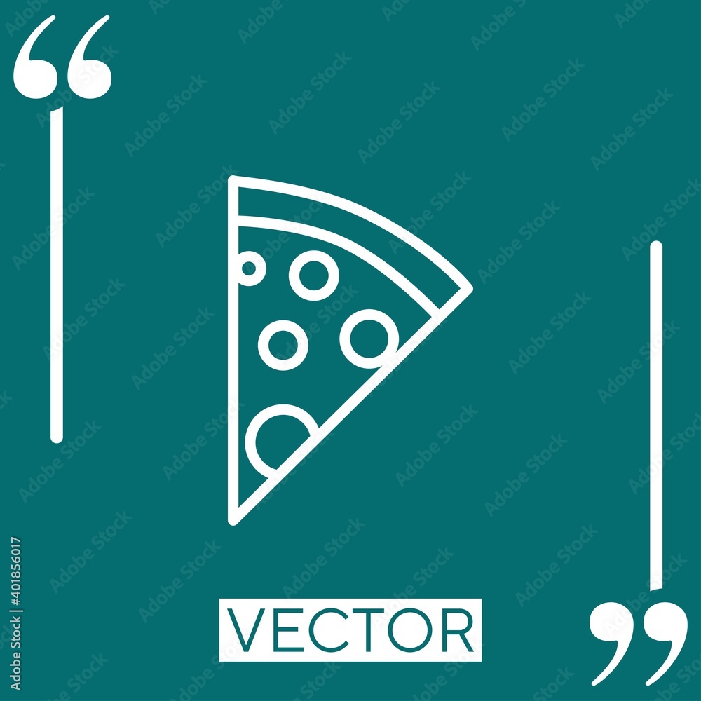 Poster pizza slice linear icon. editable stroke line