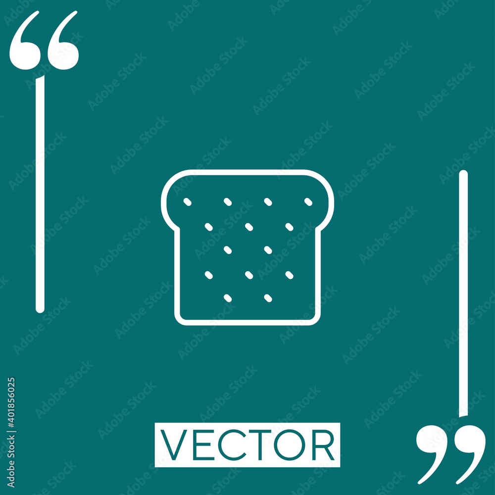 Poster bread slice linear icon. editable stroke line