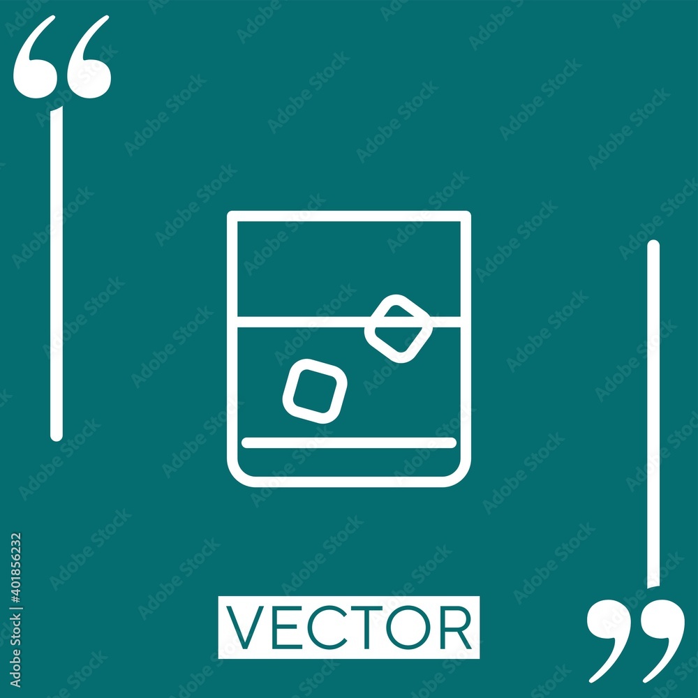 Poster glass with icre rocks linear icon. editable stroke line