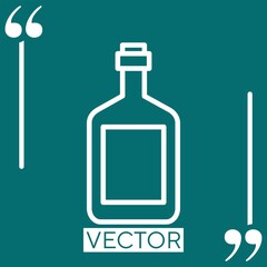cognac bottle Linear icon. Editable stroke line