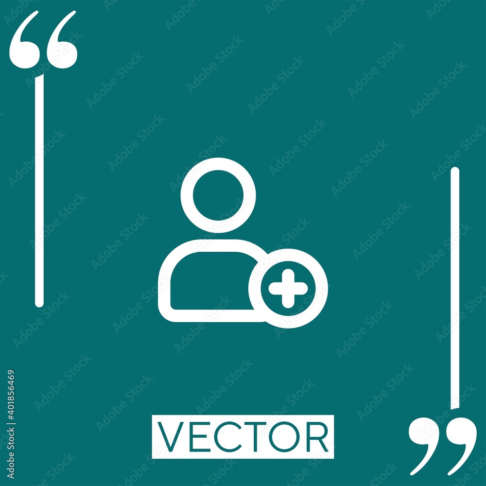Poster add a person outlined interface sign linear icon. editable stroke line