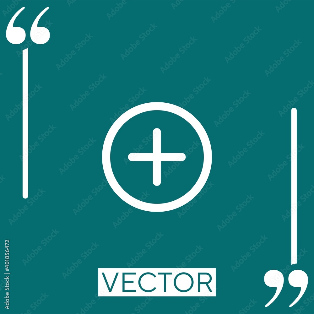 Poster add circular interface button linear icon. editable stroke line