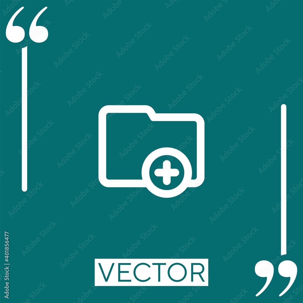 Fototapete add folder outlined interface button Linear icon. Editable stroke line