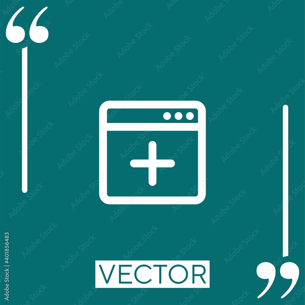 Poster add window linear icon. editable stroke line