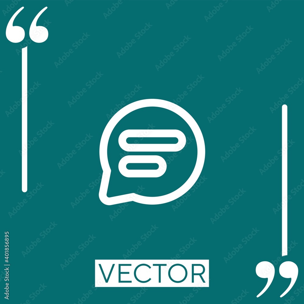 Poster chat message circular speech bubble outline linear icon. editable stroke line