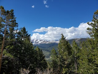 Blue Skies over Snowy Rocky Mountain Tops