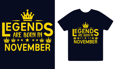 Legends are born in months vintage typography set. T-shirt printable birthday vector SVG illustration design.