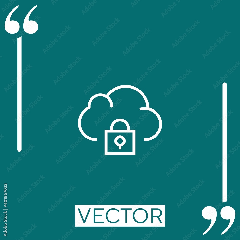 Poster cloud computing vector icon linear icon. editable stroked line