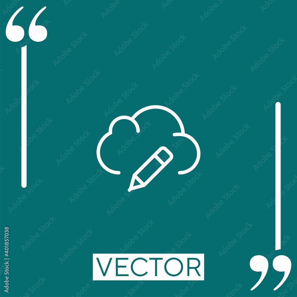 Poster cloud computing vector icon linear icon. editable stroked line