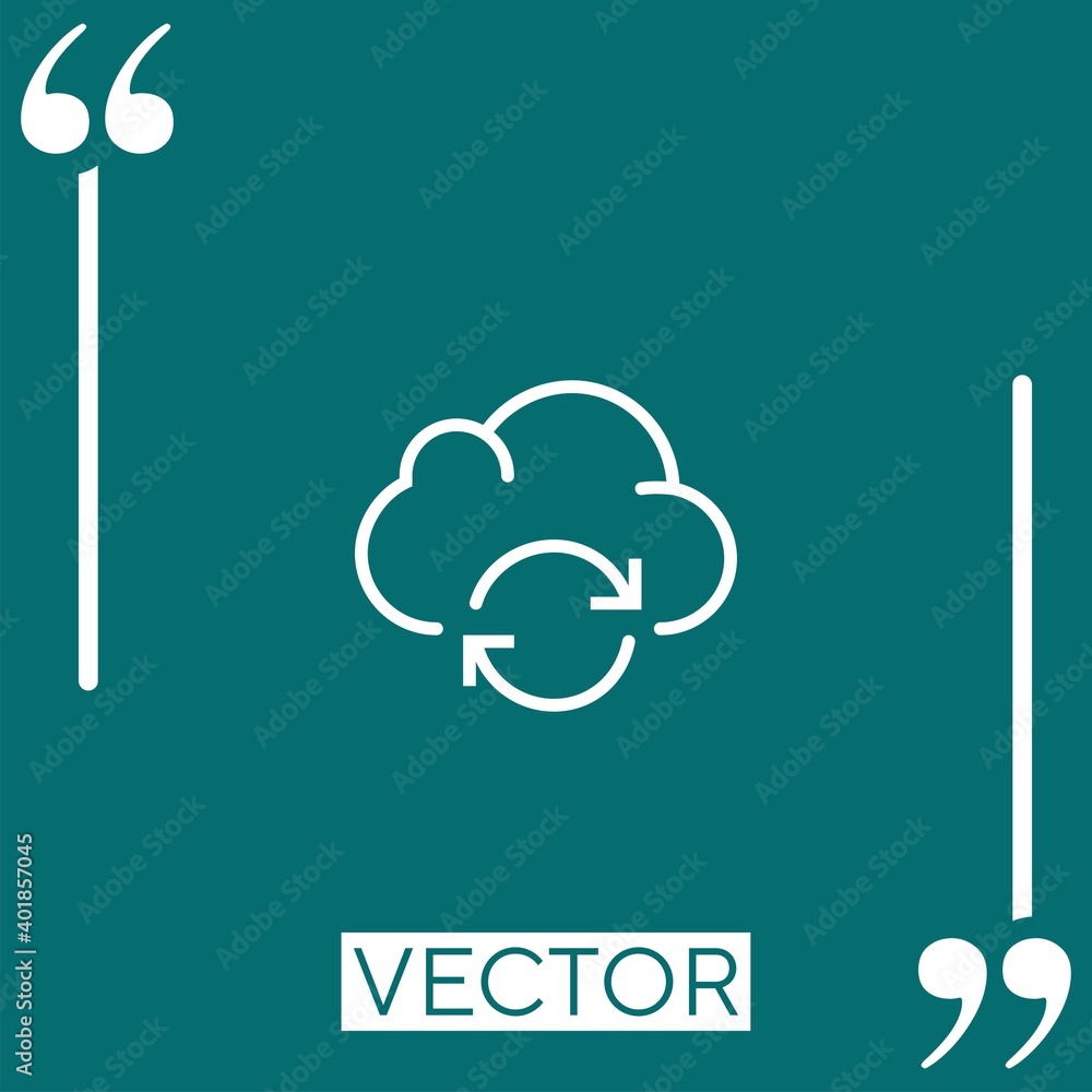 Poster cloud computing vector icon linear icon. editable stroked line