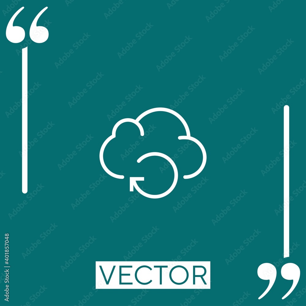 Poster cloud computing vector icon linear icon. editable stroked line