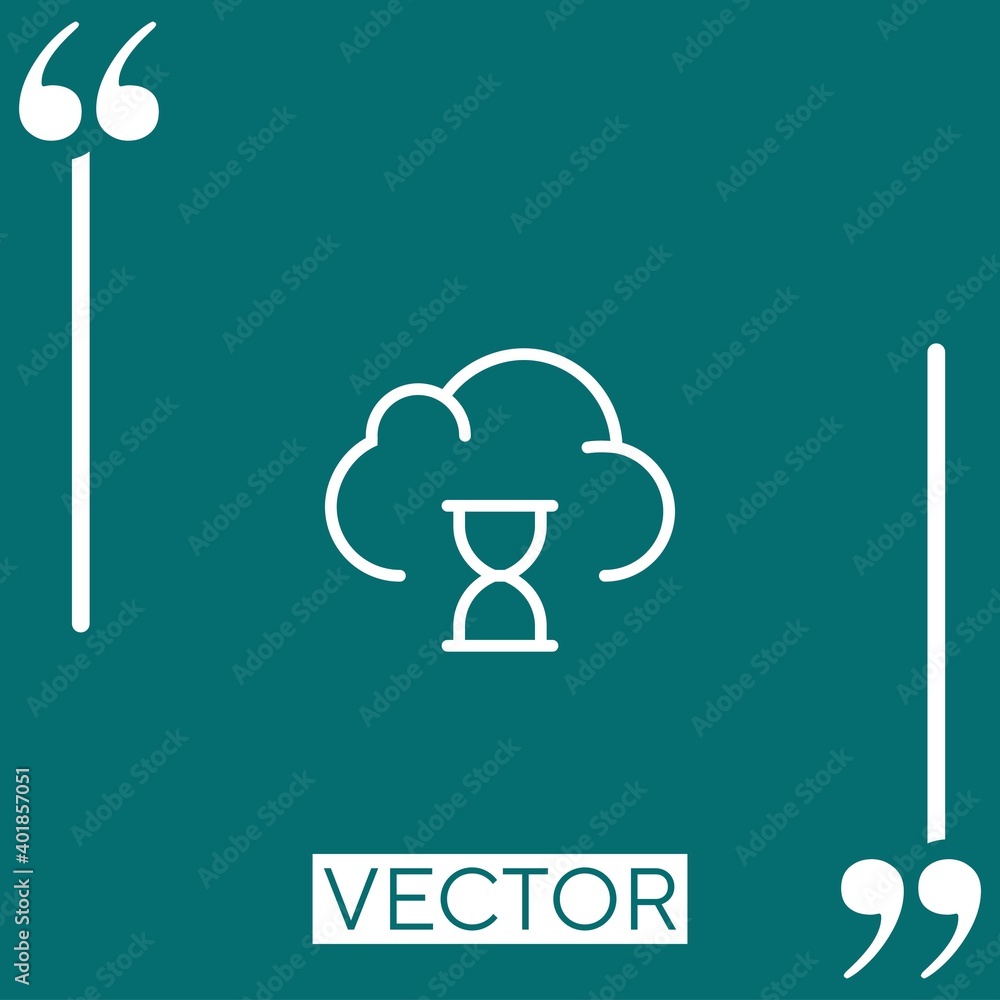 Poster cloud computing vector icon linear icon. editable stroked line