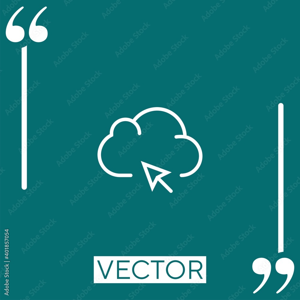 Poster cloud computing vector icon linear icon. editable stroked line