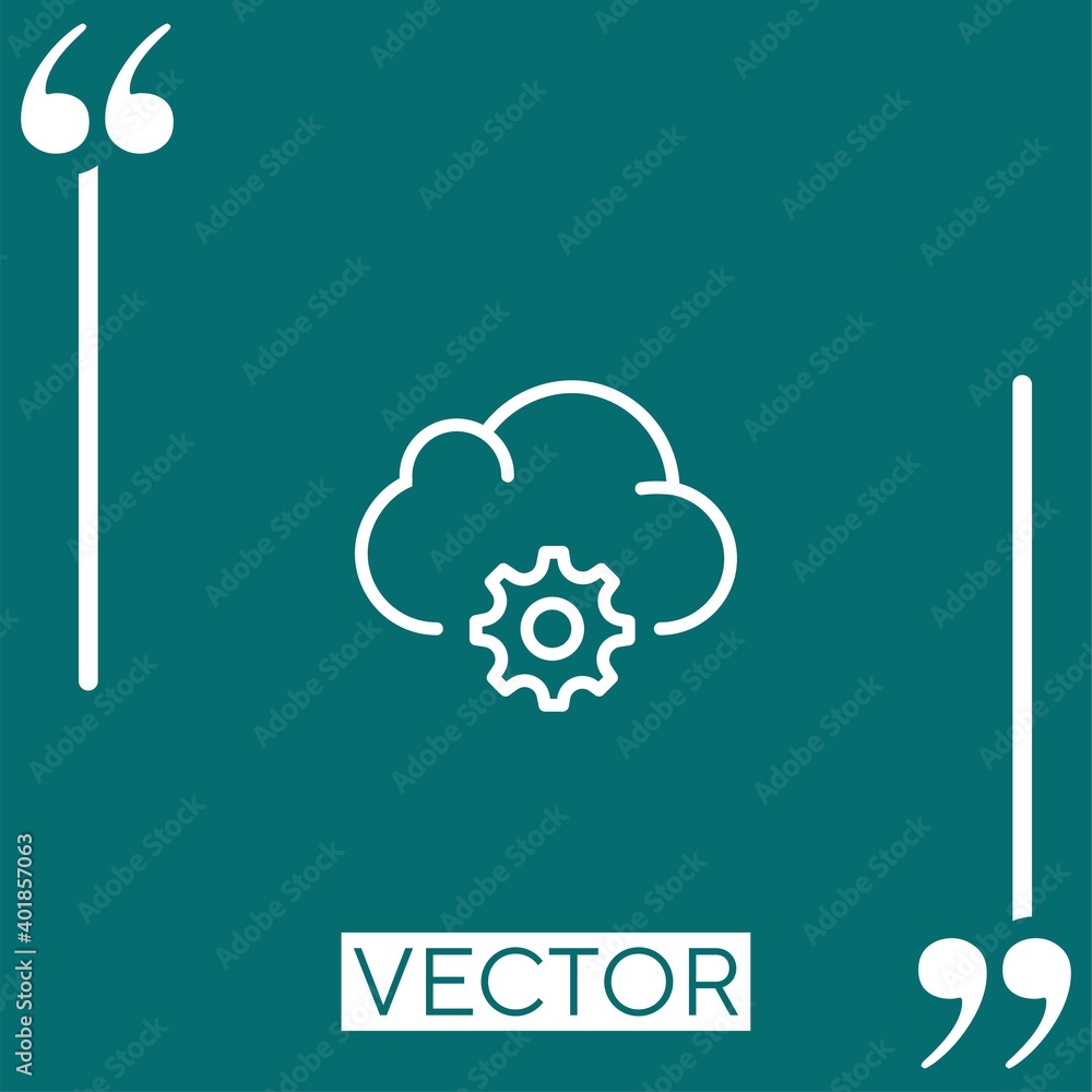 Poster cloud computing vector icon linear icon. editable stroked line