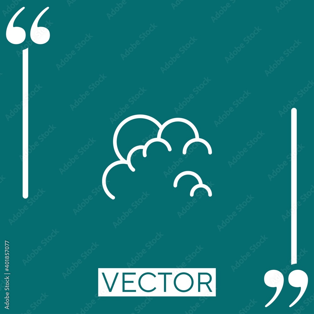 Poster clouds and sun vector icon linear icon. editable stroked line