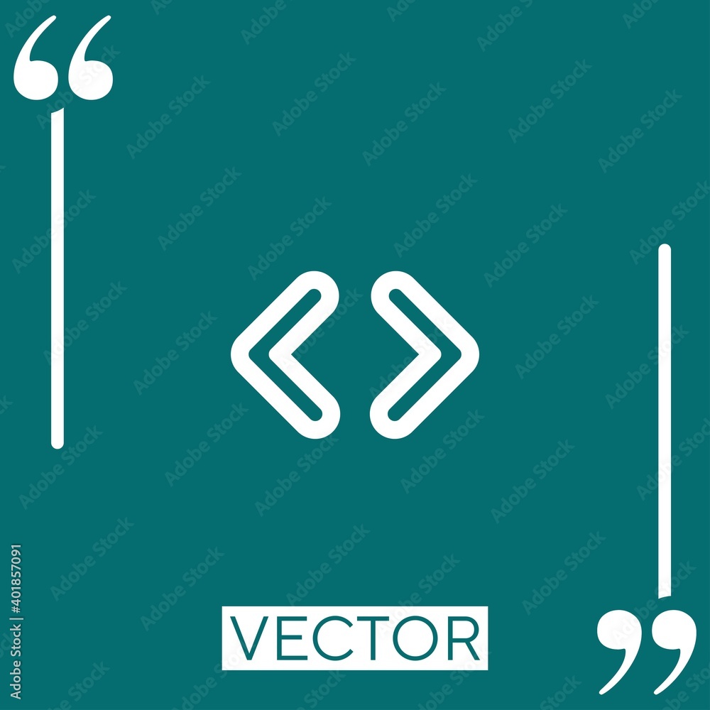 Poster code programming signs outlines Linear icon. Editable stroke line