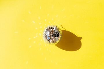 Disco balls on blue background