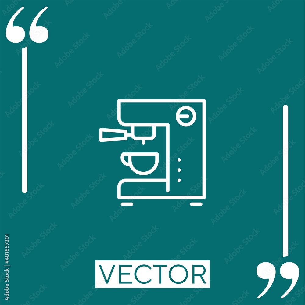 Poster coffee machine vector icon linear icon. editable stroked line