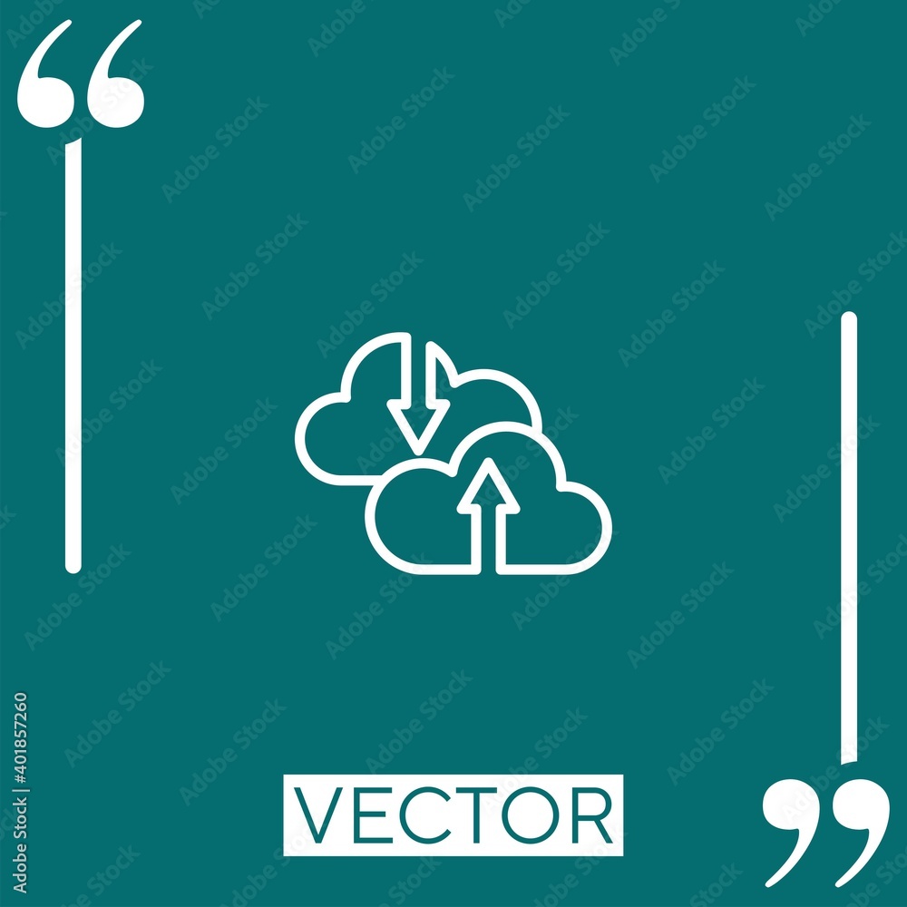 Poster computing cloud linear icon. editable stroke line
