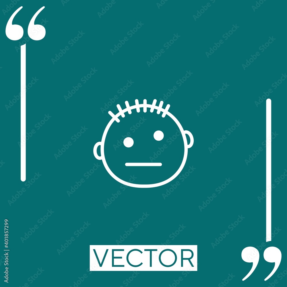 Poster confused vector icon linear icon. editable stroked line