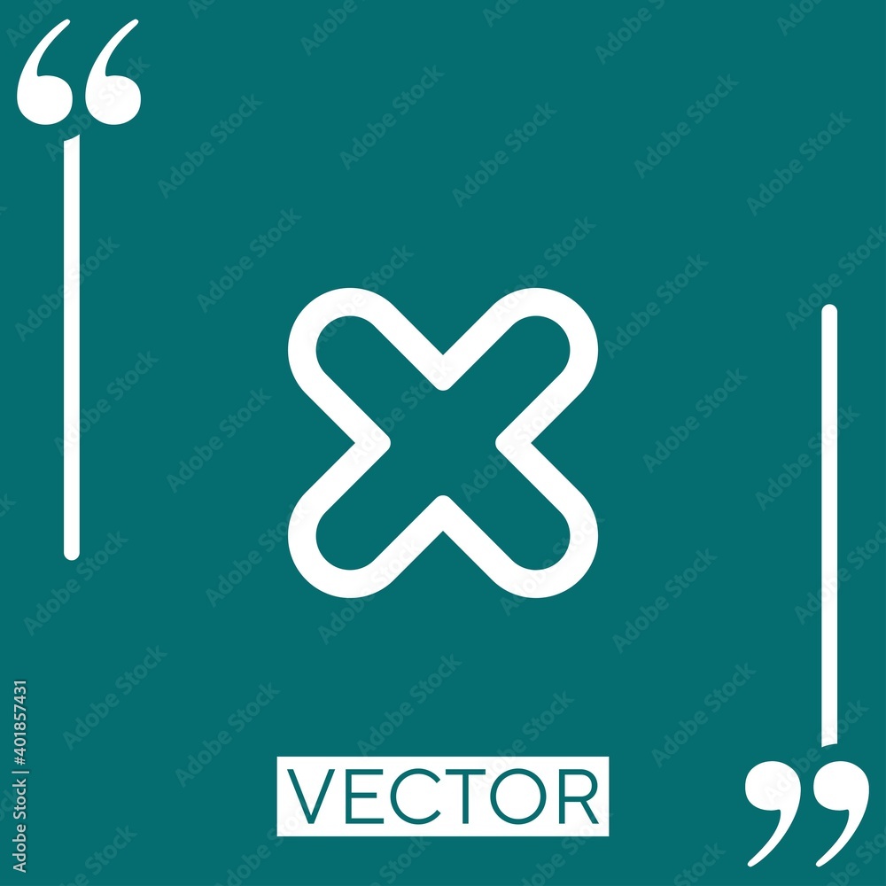 Poster cross rounded outline linear icon. editable stroke line